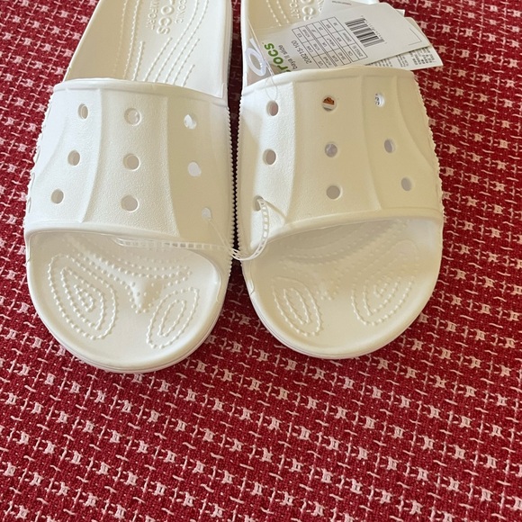 Crocs Classic White Slide Sandals - Picture 2 of 15